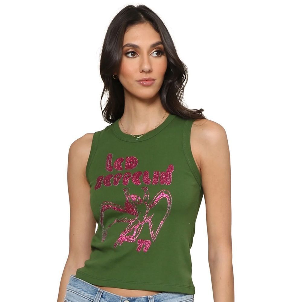 Daydreamer Led Zeppelin Icarus 77 Shrunken Tank in Garden Green. XL. NWOT!